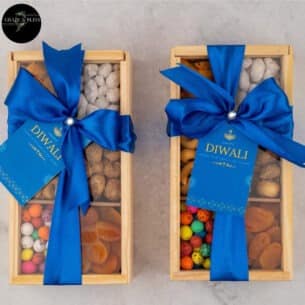 DIWALI LUXURY SIX COMPARTMENT WOODEN BOX