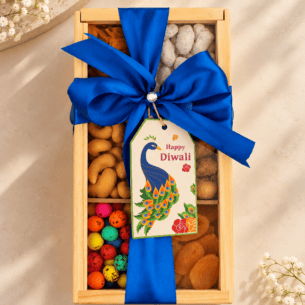 Luxury Wooden Six Compartment Diwali Gift Box 🪔